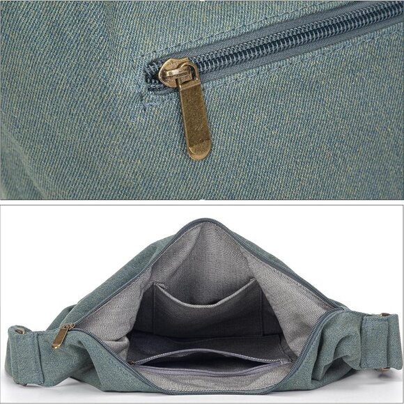 Women Hippie Canvas Crossbody Bag Large Capacity Shoulder Sling Handmade - Picture 6 of 6